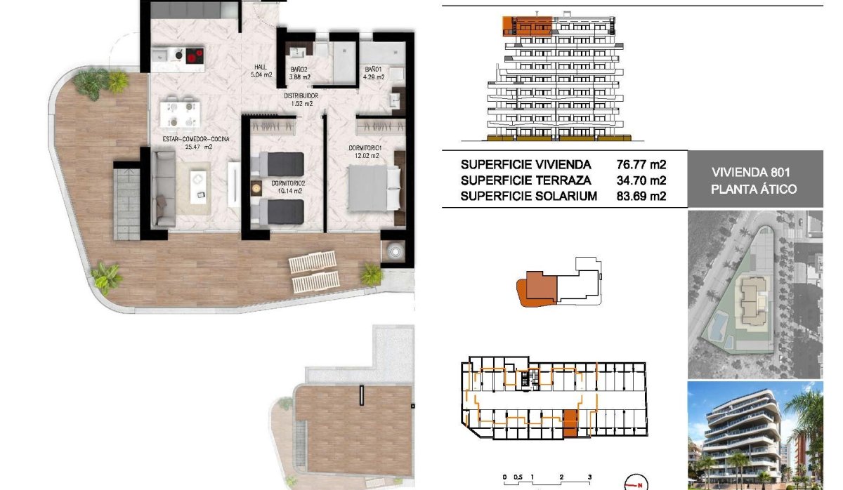 Nouvelle construction - Attique - Guardamar del Segura - Puerto